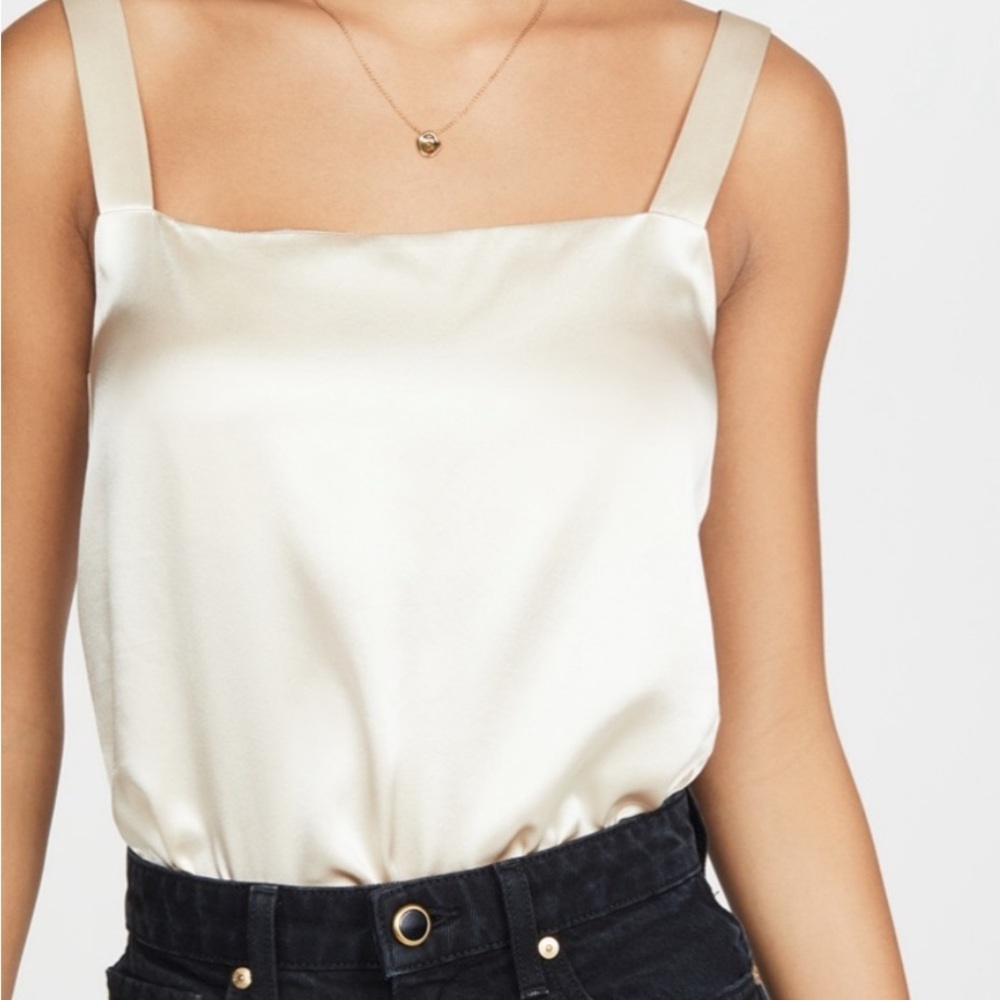 Reformation Cream Satin Camisole Top